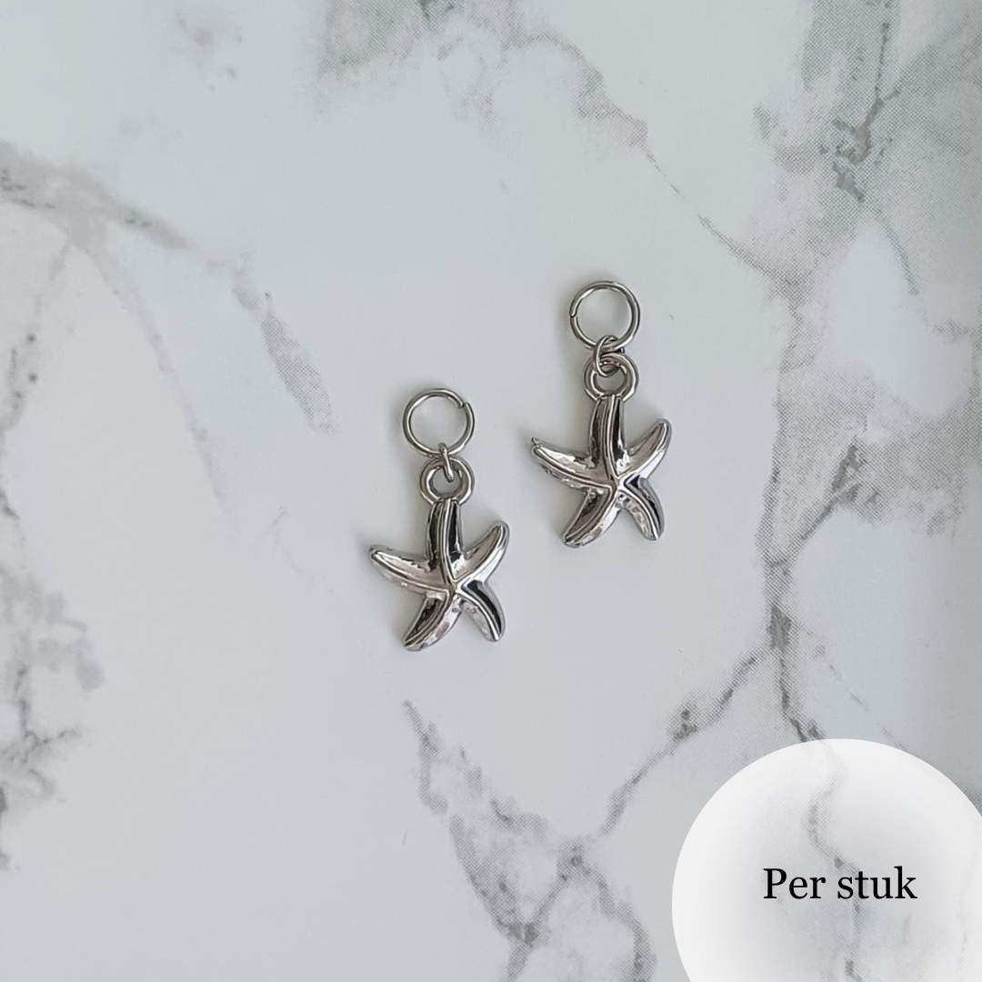 Mix & match bedel met RVS zeester zilverkleur