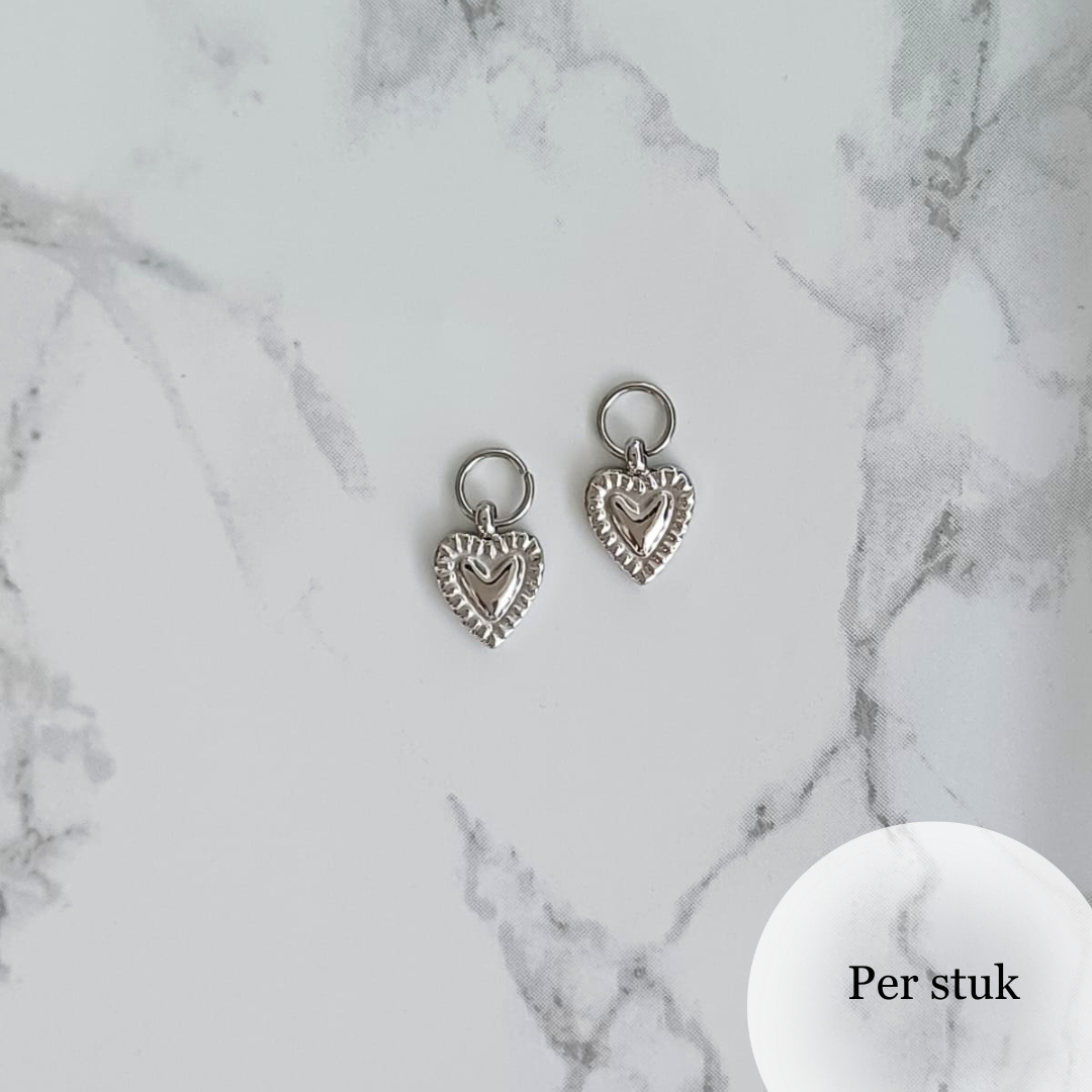 Mix & match bedel met hartjes patroon zilverkleur