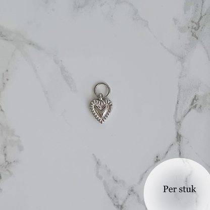 Mix & match bedel met hartjes patroon zilverkleur