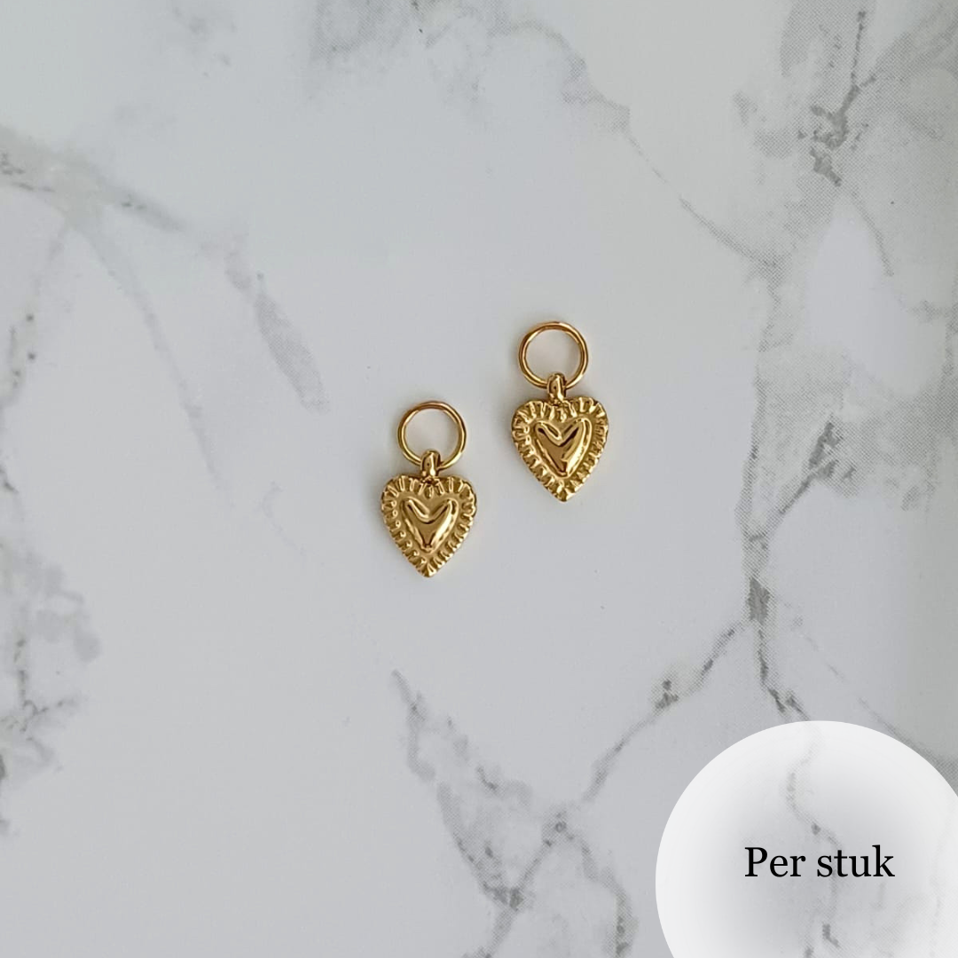 Mix & match bedel met hartjes patroon goudkleur