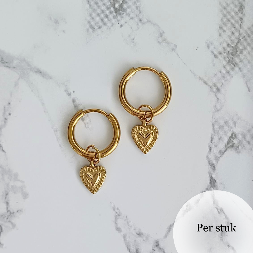 Mix & match bedel met hartjes patroon goudkleur