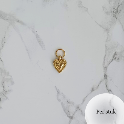 Mix & match bedel met hartjes patroon goudkleur
