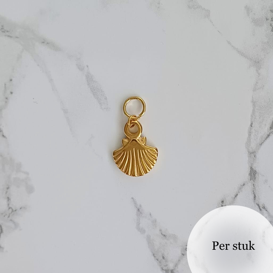 Mix & match bedel met RVS schelp goudkleur