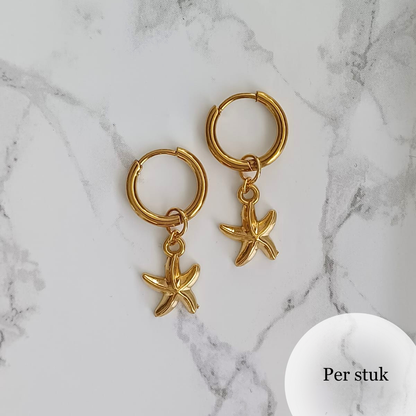 Mix & match bedel met RVS zeester goudkleur