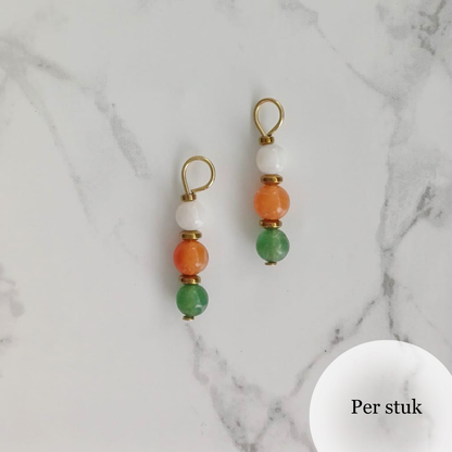 Mix & match bedel met sunstone, aventurijn en schelpkraal goudkleur