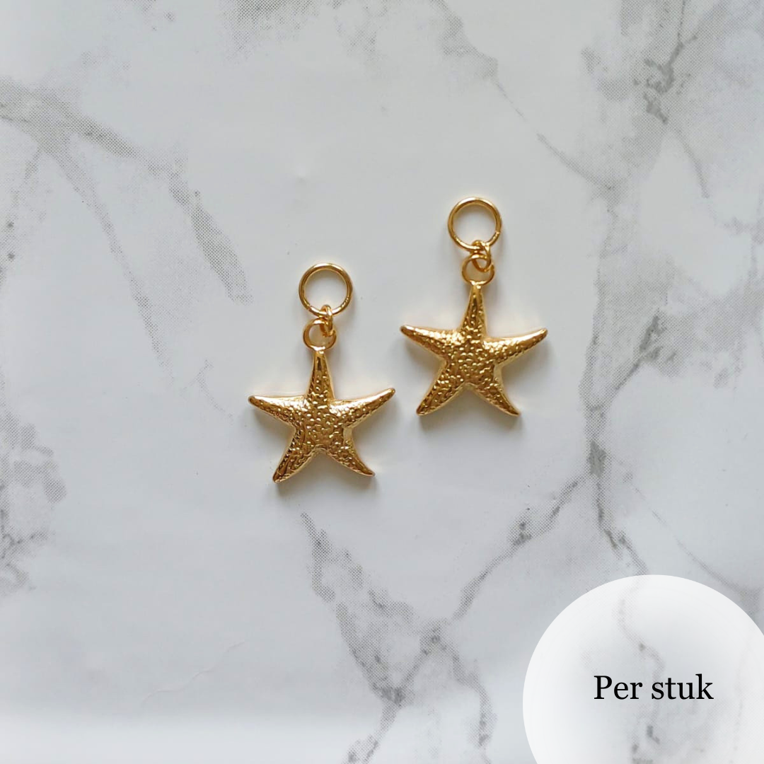 Mix & match bedel met RVS zeester goudkleur