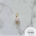 Mix & match bedel met rozenkwarts chips goudkleur