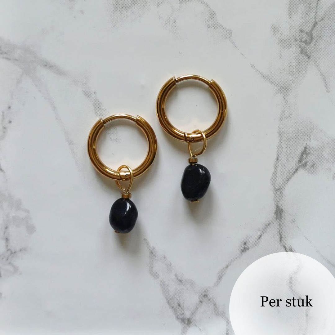 Mix & match bedel met met zwarte obsidiaan goudkleur