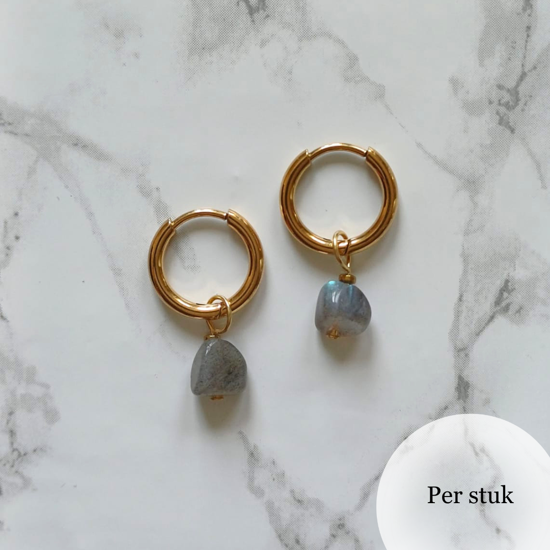 Mix & match bedel met grijze Labradoriet goudkleur