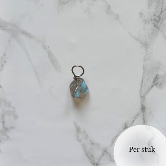 Mix & match bedel met grijze Labradoriet zilverkleur