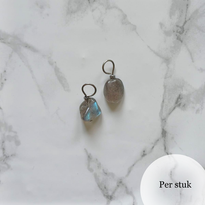 Mix & match bedel met grijze Labradoriet zilverkleur