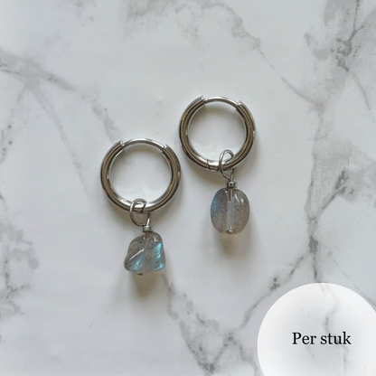 Mix & match bedel met grijze Labradoriet zilverkleur