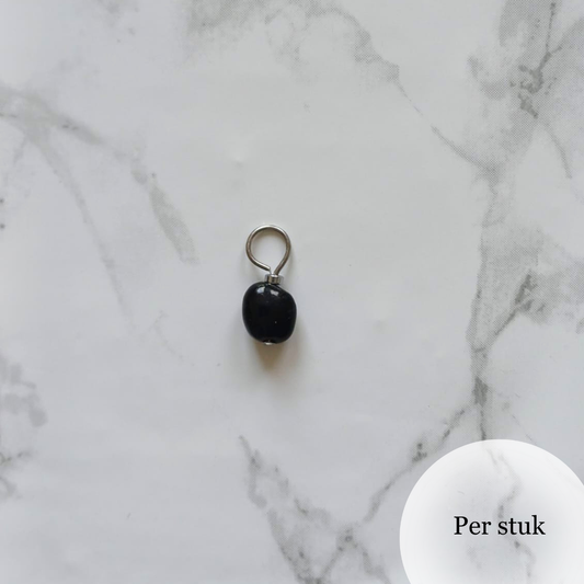 Mix & match bedel met met zwarte obsidiaan zilverkleur