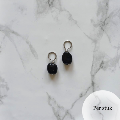 Mix & match bedel met met zwarte obsidiaan zilverkleur