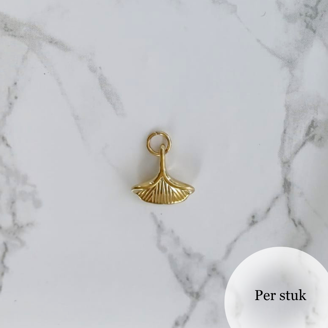 Mix & Match RVS ginkgo bedel met reliëf