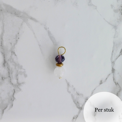 Mix & Match bedel met witte kwarts en amethist goudkleur