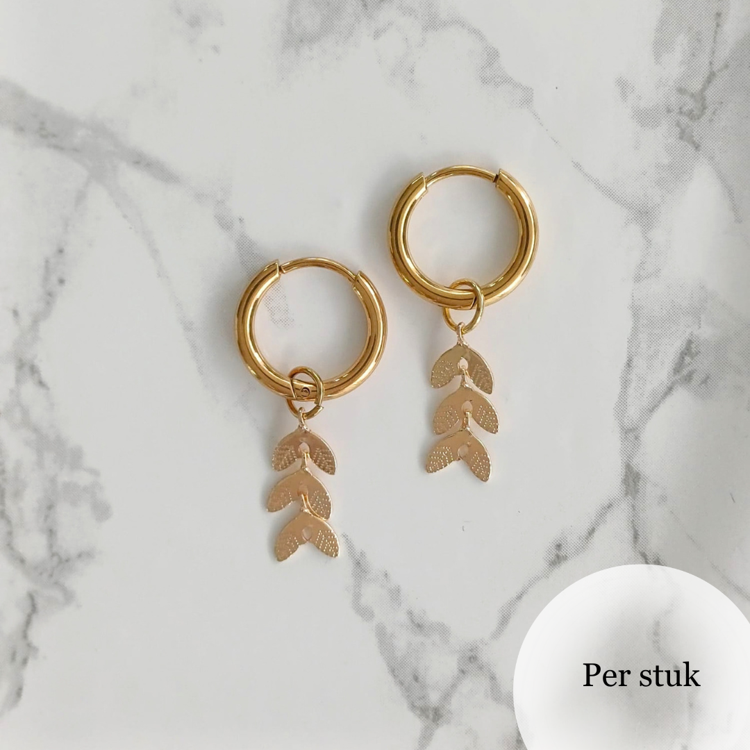 Mix & match bladbedel van RVS goudkleurig