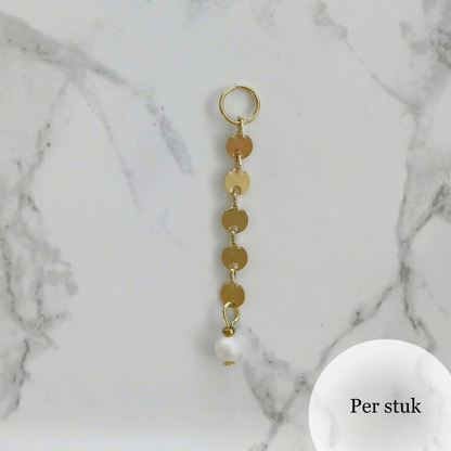 Mix & match RVS bedel met witte zoetwaterparel