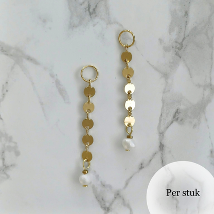 Mix & match RVS bedel met witte zoetwaterparel