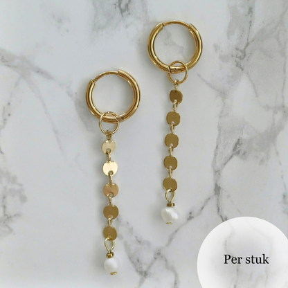 Mix & match RVS bedel met witte zoetwaterparel