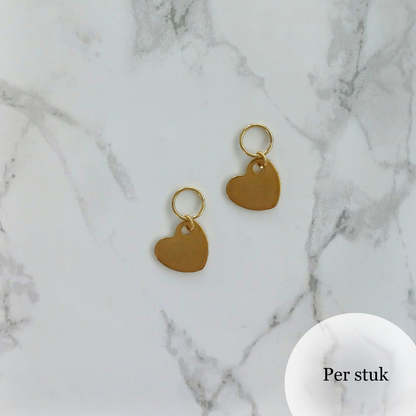 Mix & match goudkleurige RVS hart bedel
