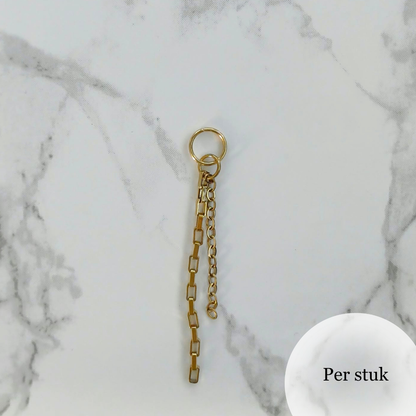 Mix & Match kettingbedel dubbele schakelketting goudkleurig