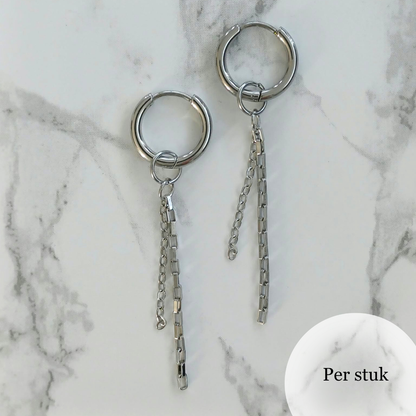 Mix & Match kettingbedel dubbele schakelketting zilverkleurig