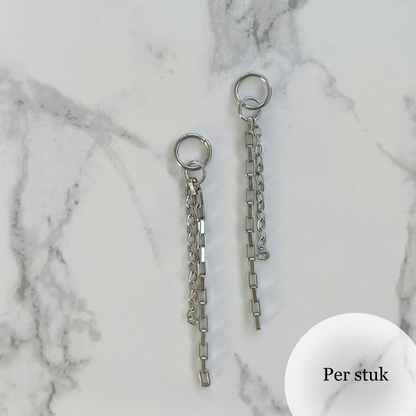 Mix & Match kettingbedel dubbele schakelketting zilverkleurig