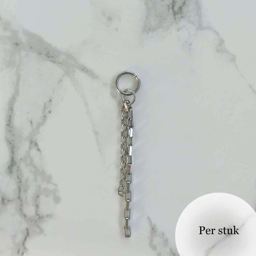 Mix & Match kettingbedel dubbele schakelketting zilverkleurig
