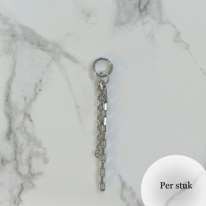 Mix & Match kettingbedel dubbele schakelketting zilverkleurig
