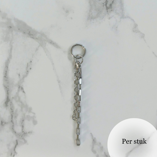 Mix & Match kettingbedel dubbele schakelketting zilverkleurig