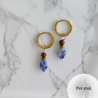 Mix & match bedels met sodaliet en mahony jaspis goudkleurig