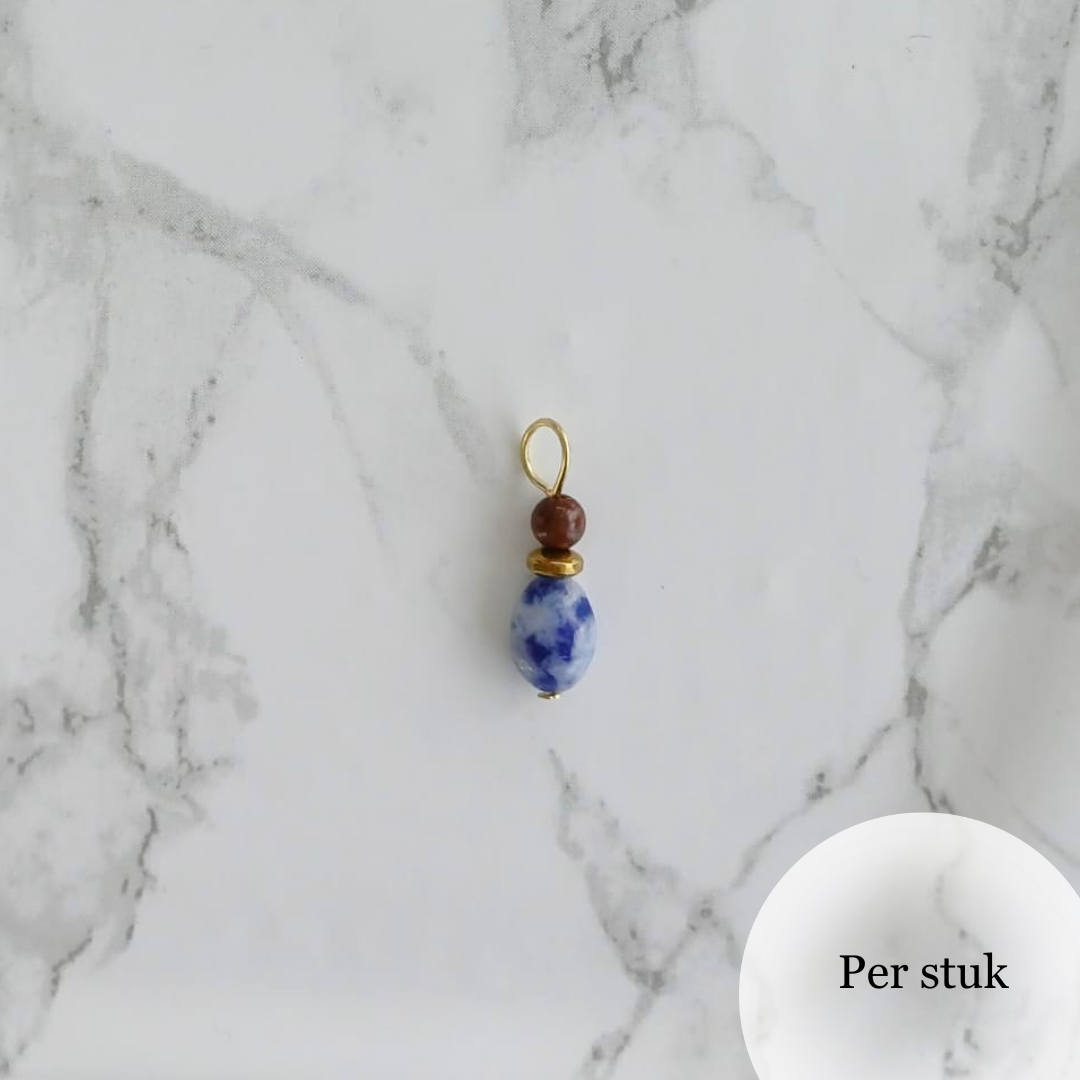 Mix & match bedels met sodaliet en mahony jaspis goudkleurig