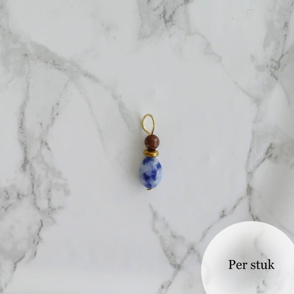 Mix & match bedels met sodaliet en mahony jaspis goudkleurig
