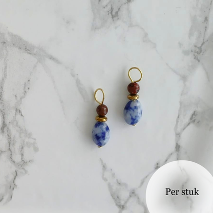 Mix & match bedels met sodaliet en mahony jaspis goudkleurig