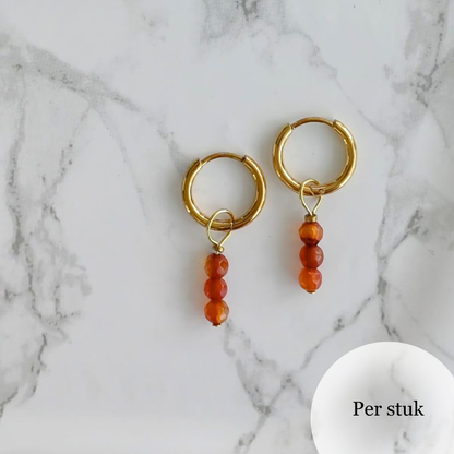 Mix & match bedels met bruinrode Agaat goudkleurig