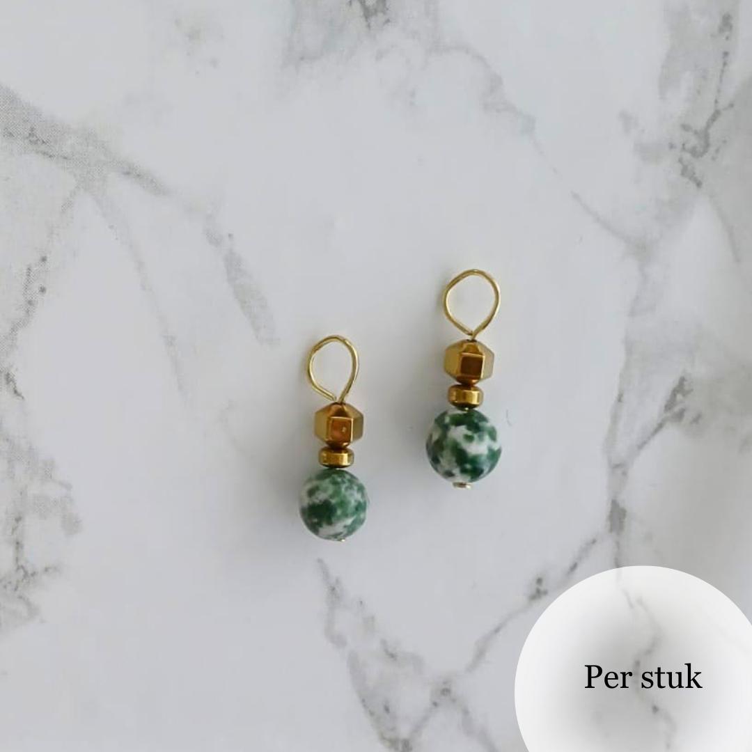 Mix & match bedels met mos Agaat en Hematiet goudkleurig
