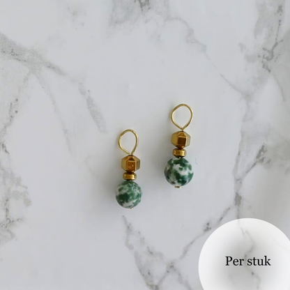Mix & match bedels met mos Agaat en Hematiet goudkleurig