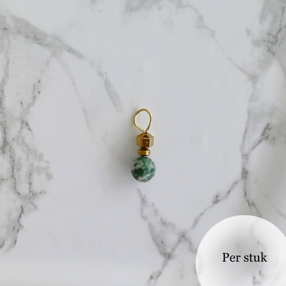 Mix & match bedels met mos Agaat en Hematiet goudkleurig