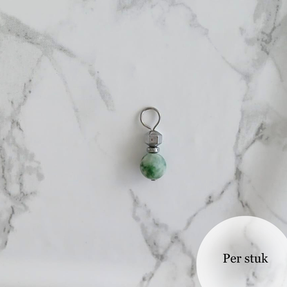 Mix & match bedels met mos Agaat en Hematiet zilverkleurig