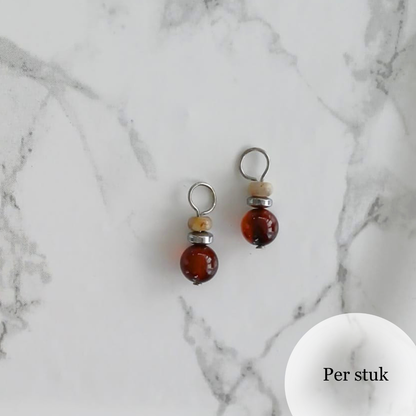 Mix & match bedels met Agaat en Veldspar zilverkleurig