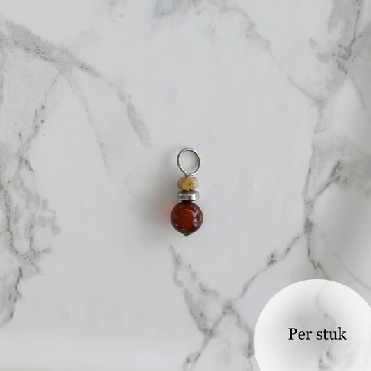 Mix & match bedels met Agaat en Veldspar zilverkleurig