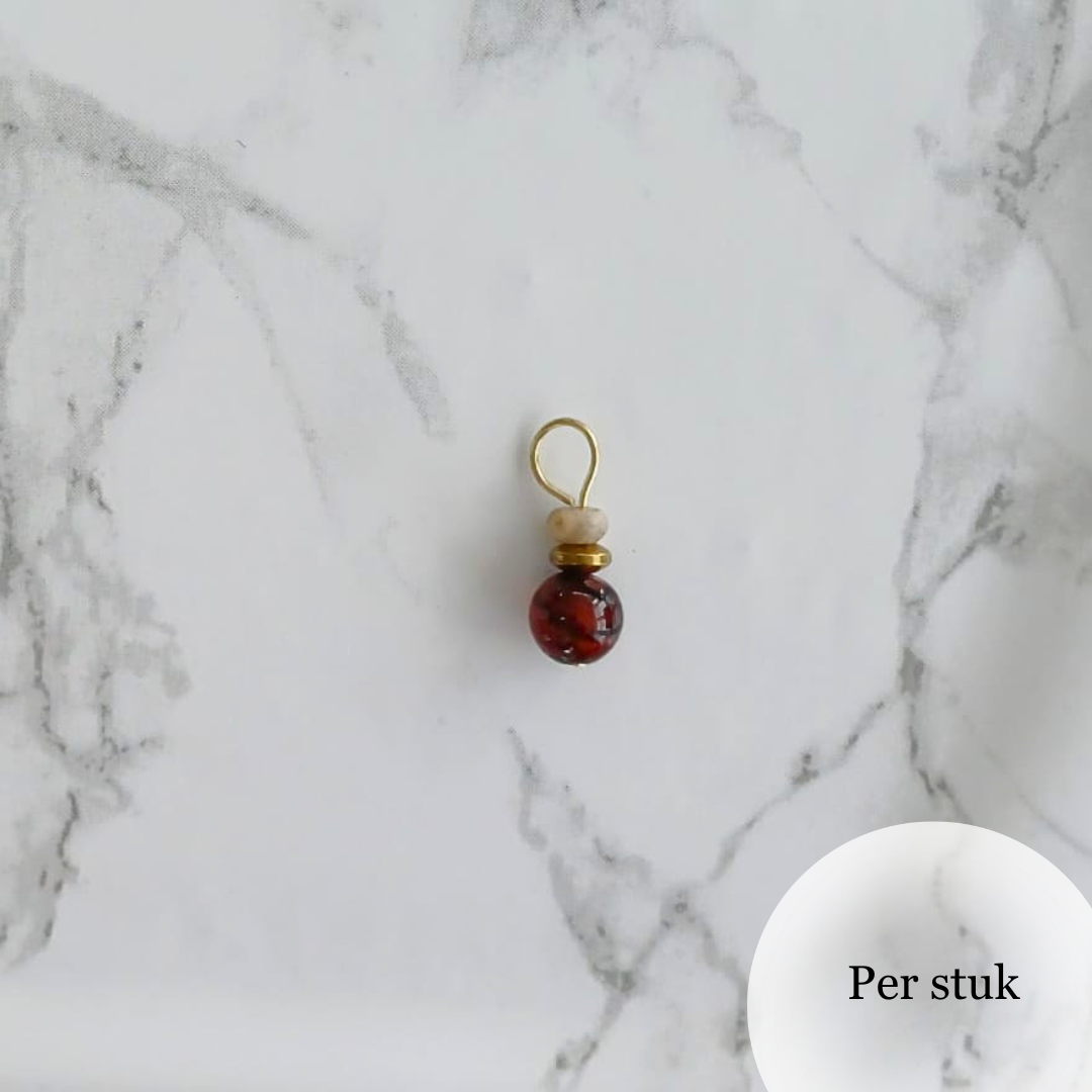 Mix & match bedels met Agaat en Veldspar goudkleurig