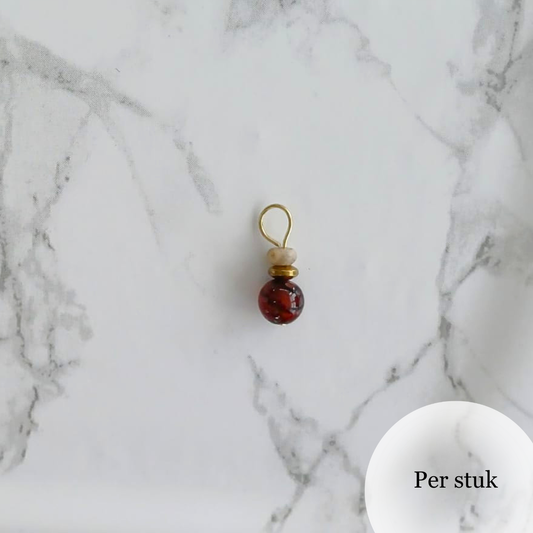 Mix & match bedels met Agaat en Veldspar goudkleurig
