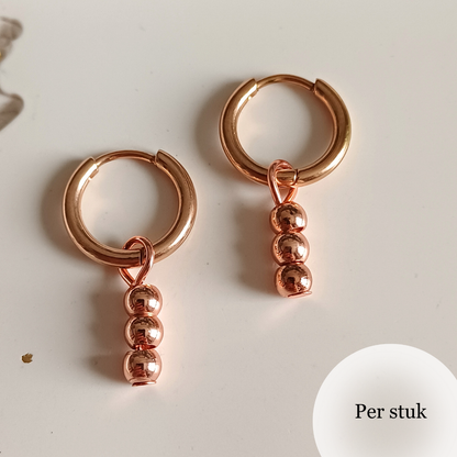 Mix & match bedels met rosé gouden RVS kralen – minimalistisch en elegant