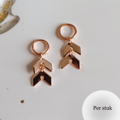 Mix & match speelse rose goudkleurige bedel