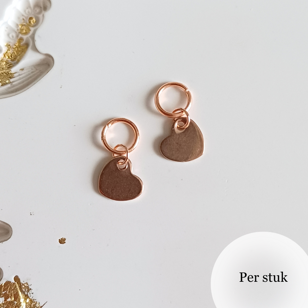 Mix & match rosé goudkleurige hartjes bedels