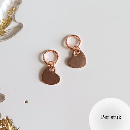 Mix & match rosé goudkleurige hartjes bedels