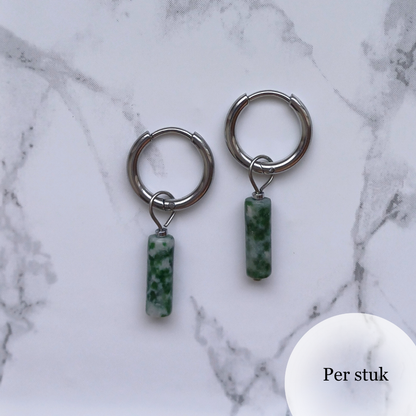 Mix & Match tube bedel van mosagaat groen/wit zilverkleurig