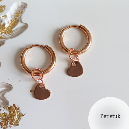 Mix & match rosé goudkleurige hartjes bedels